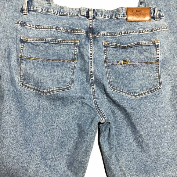 LRL Jeans Co. Wide Leg Distressed Blue Jeans - Picture 2 of 6